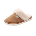 thumbnail image 2 of Willtoo Women Men Fuzzy Faux Suede Slippers Warm Plush Winter Memory Foam House Shoes Non-Slip Sole Indoor Outdoor Bedroom Lounge Slippers, 2 of 5