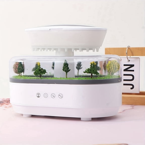 Raindrop Aroma Diffuser, 250ml Micro Landscape Humidifier with 7-Color Lights, White Noise, Essential Oil Diffuser for Home Office Bedroom