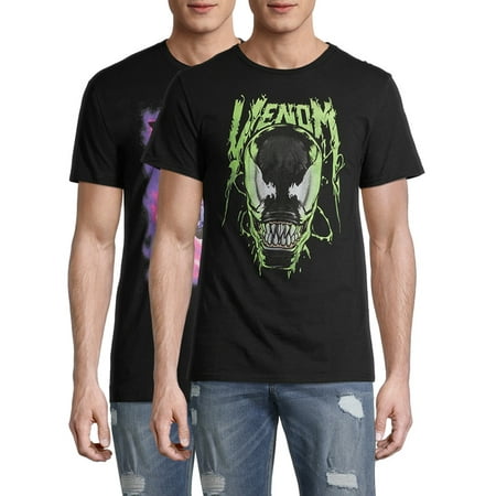 Marvel Oozy Venom & Purple Smoke Men's and Big Men's Graphic T-shirts 2-Pack Bundle