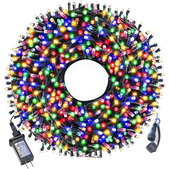 Odenmar 200 LED Christmas String Lights, 72ft Waterproof Outdoor Fairy Lights with 8 Modes, Connectable Tree Patio Decor, Multicolor/Green Wire