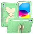 thumbnail image 7 of Allytech for iPad 10th Gen 10.9 Inch Case 2022 with Butterfly Wings Kickstand & Pencil Holder, Kidsproof Removable Shoulder Strap 2 in 1 Heavy Duty Rugged Cover for iPad 10.9" 2022, Green+Beige, 7 of 7