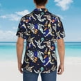 thumbnail image 6 of Balery Astronauts in sport Print Men's Hawaiian Shirts Short Sleeve Beach Shirt Relaxed Fit Vacation Button Down Shirts-Large, 6 of 9