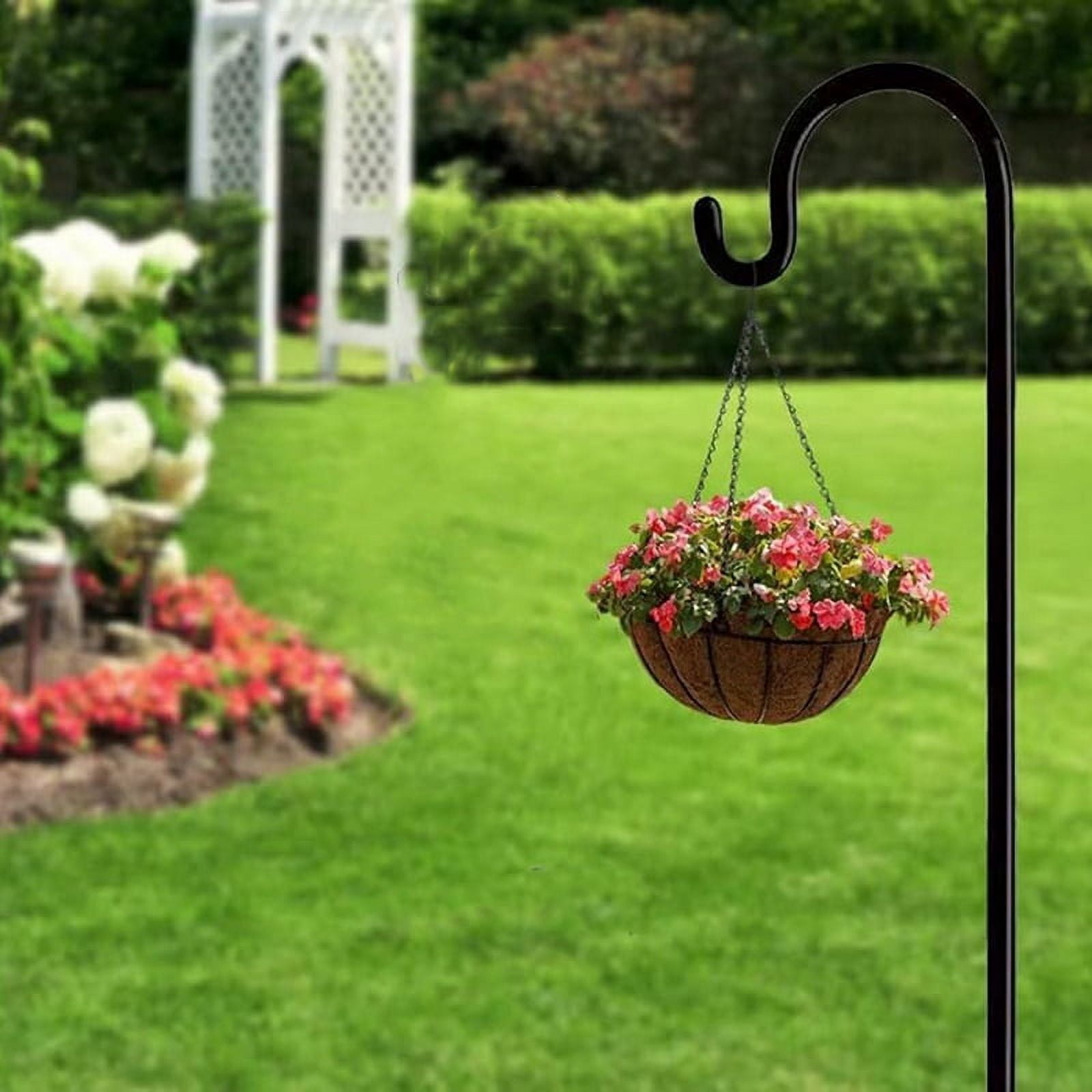 Outdoor Shepherd Hook, Bird Feeder Pole Holder, Garden Hanging Stakes for Solar Plant Hanger Wedding Decoration