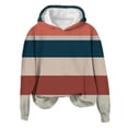 thumbnail image 4 of Bovemsi Sweatshirt for Women Women's Hooded Striped Retro Printed Fashionable Sportswear Long Sleeved Pullover Top Comfort Hoodie, 4 of 4