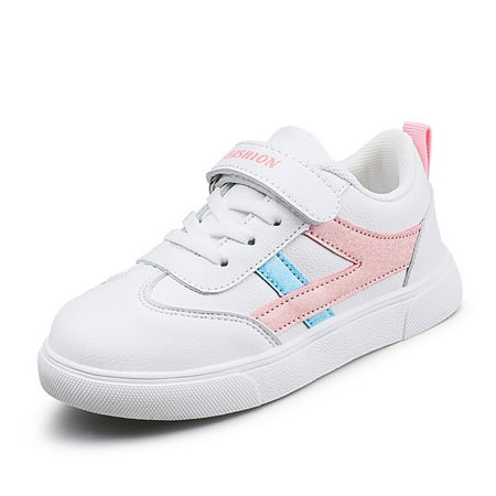 

Kids Breathable Sneakers Lightweight Easy Walk Casual Sport Strap Athletic Running Shoes for Boys Girls Pink