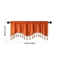 thumbnail image 4 of Viflosae Boho Curtains with Tassel Elegant Fringed Window Curtains Patterned Rod Panels Stylish Short Drapes Blackouts Curtains Home Decorations for Bedroom Orange, 4 of 7