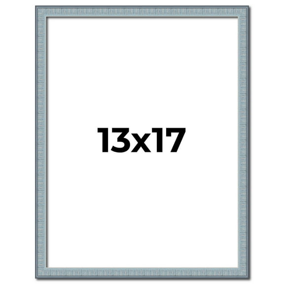 13x17 Frame Rustic Sky Blue Solid Wood Picture Frame | 0.75 Inch Moulding Width |Includes UV