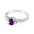 thumbnail image 3 of 14k White Gold Oval Amethyst And Diamond Ring, 3 of 6