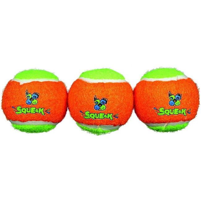 Spunky Pup SP00661 Squeak Tennis Balls Dog Toy Small 3 Count