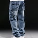 thumbnail image 5 of Pantalones cargo para hombre, estilo vintage, para exteriores, a la moda, lisos, informales, con bolsillos, 5 of 5