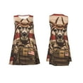 thumbnail image 4 of Lafuoo Patriotic Deer Soldier Salute Pattern Women's Sleeveless Dress, Round Tie Pocket Short Sleeve Dress Summer Clothing, Suitable for Vacation, Leisure, Work-Small, 4 of 8