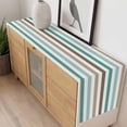thumbnail image 4 of Brown Stripe Table Runner - 72 Inch Long, Kitchen Dining Table Runner Dresser Scarves, Ombre Geometric Teal Green Vertical Striped Farmhouse Decor for Coffee Tables Wedding Party Banquet, 4 of 8