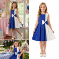 thumbnail image 4 of Sunny Fashion Girls Dress Color Block Contrast Bow Tie Everyday Party 10, 4 of 10
