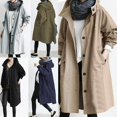 thumbnail image 2 of Chaqueta cortavientos para mujer, bolsillos con botones sueltos informales, con capucha, a prueba de viento, impermeable para senderismo al aire libre, 2 of 3