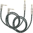 thumbnail image 2 of 2pcs Guitar Cable Stereo Audio Cable 6.5mm Professional Instrument Cable for Electric Guitar, 2 of 9
