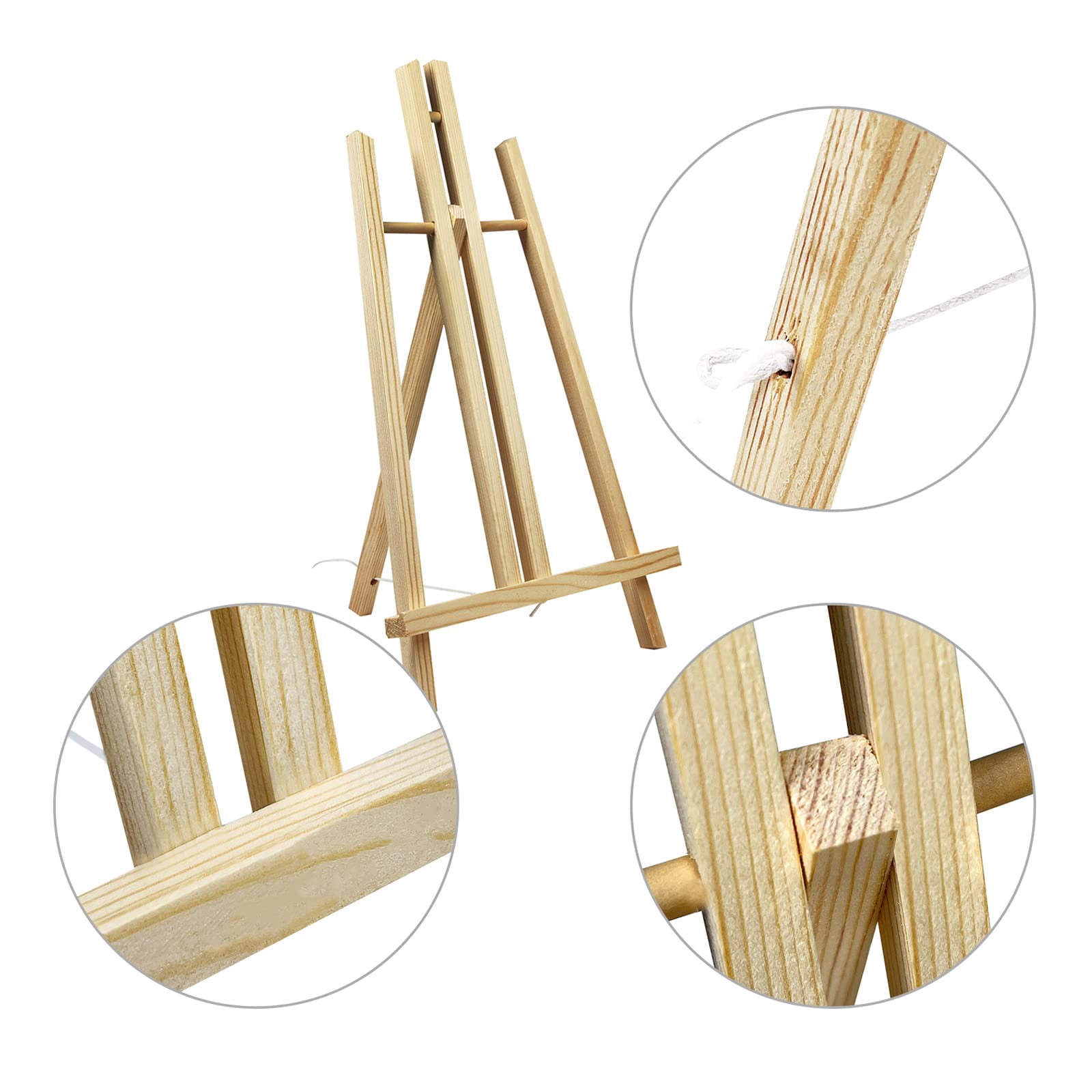 Bibana 25 Pieces Tabletop Wood Easel Set, Painting Easel Stand, Coloring Canvas, Acrylic Paint Set, Paintbrush, Art Supplies