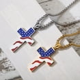 thumbnail image 3 of EeaseMX Colgante de cruz con la bandera estadounidense, diseño creativo, para hombre y niño (dorado con cadena), 3 of 7