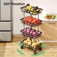 thumbnail image 4 of Fruit Basket Kitchen Pantry Organizers and Storage - 4 Tier Stackable Metal Wire Basket Stand for Fruit Vegetable Snacks Jars Bins Containers Organization, Black, 4 of 14