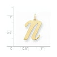 thumbnail image 4 of 14k Yellow Gold Large Script Letter N Initial Charm Pendant, 4 of 4
