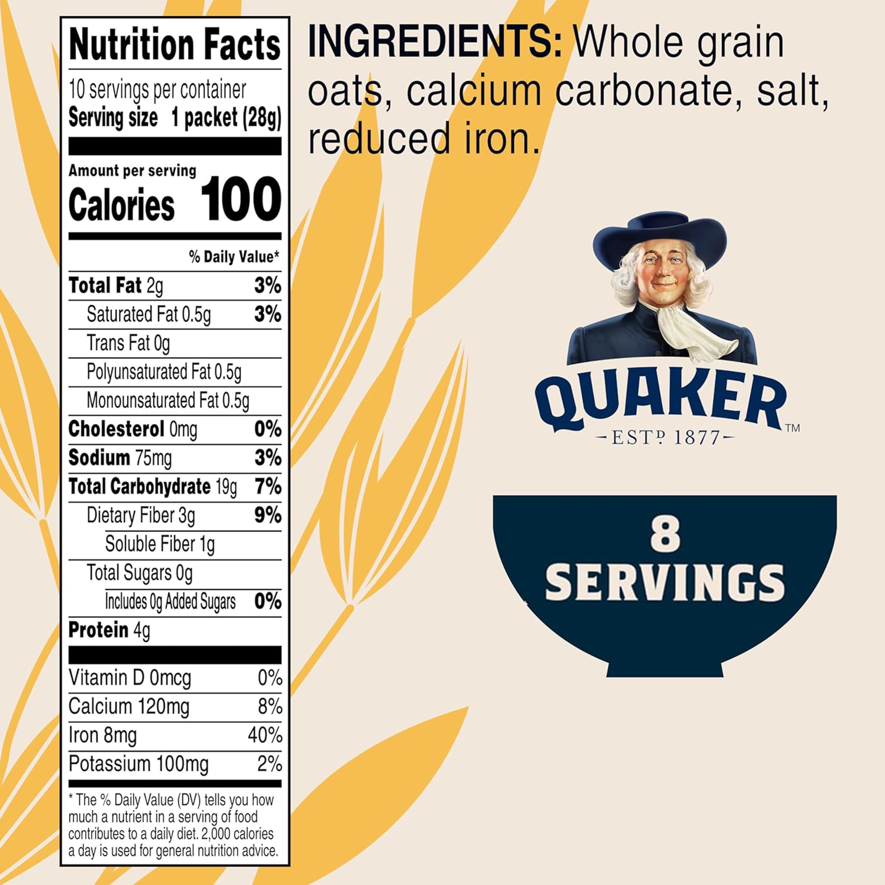 (12 pack) Quaker Instant Oatmeal, Original, 9.8 oz, 10 Packets