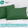 thumbnail image 2 of ROYALE LINENS 300 Thread Count 100% Long Staple Combed Cotton Pillowcases Set of 2, King Bed Pillow Cover, 20"x40", Ultra Soft, Breathable, Cool & Crisp Percale (King, Hunter Green), 2 of 9