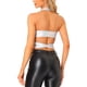 thumbnail image 3 of TOP CROP HOLOGRÁFICO METÁLICO CON CUELLO HALTER PARA MUJERES, ESCOTE EN V PROFUNDO Y ESPALDA DESCUBIERTA, COLOR BLANCO HOLOGRÁFICO TALLA M, 3 of 6