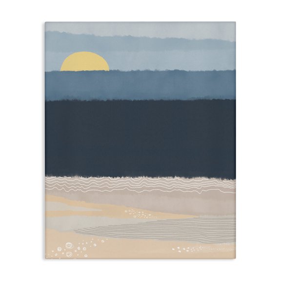 Stupell Industries Contemporary Abstract Ocean Shore Shining Sun Over Coast Canvas Art, 24 x 30, by Darlene Seale