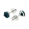 thumbnail image 2 of Clara Pucci 1.5Ct Natural London Blue Topaz Round Cut VVS1 Screw Back Stud 14k Solid hypoallergenic Gold Designer Earrings For December, 2 of 7