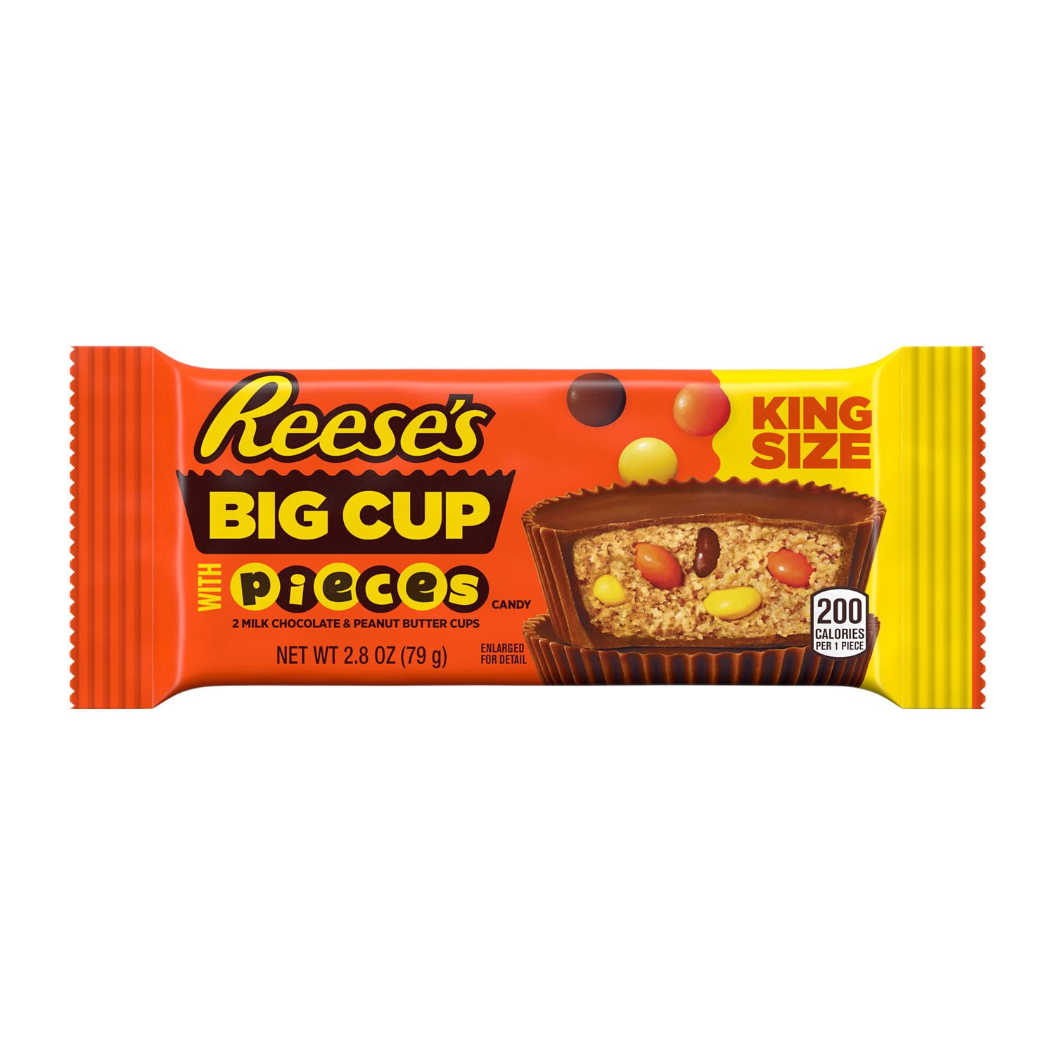 Reeses Stuffed With Pieces Big Cup Milk Chocolate Peanut Butter Cups Candy 28 Oz King Size 
