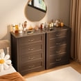 thumbnail image 3 of Aiho Dresser with Drawers, Wood Tall Chest, Built-in Handle Drawers for Bedroom, Home, Living Room, Hallway -Dark Gray, 3 of 12