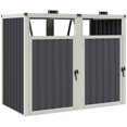 thumbnail image 1 of Outsunny Double Garbage Bin Shed, Lockable Storage Shed with Openable Lid, 1 of 9