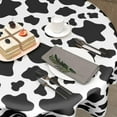 thumbnail image 4 of Black&White Cow Print Round Tablecloth Cow Print Tablecloth 60 Inch Waterproof Animal Tablecloth for Party Picnic Tabletop Dining Room Indoor and Outdoor Dining Decorative Patio, 4 of 6