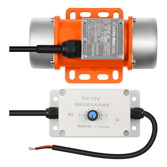 Vibration Motor for Salt Sand Applicator and Concrete Mixer 5000Rpm 100W DC12V Aluminum Housing Concrete Vibrator