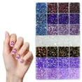 thumbnail image 2 of 28 Grid Flatback Rhinestones for Crafts, Jelly Rhinestones for Tumblers Blue Purple Clear Rhinestone for Nails Round Gems for Face Makeup DIY Diamond Painting with Beads Storage (Multi-Color 04), 2 of 5