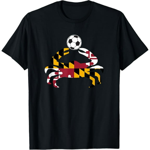 Maryland State Flag Blue Crab Pride with soccer ball T-Shirt