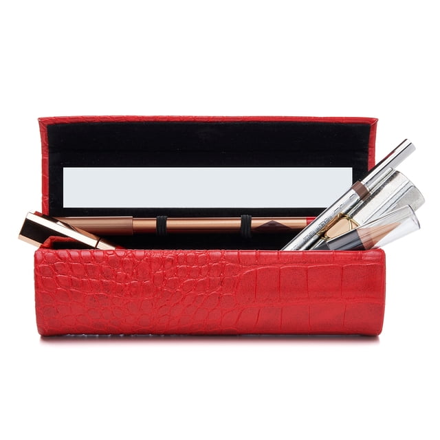 Estuche de pintalabios Susan Faris con espejo para 2 lápices labiales