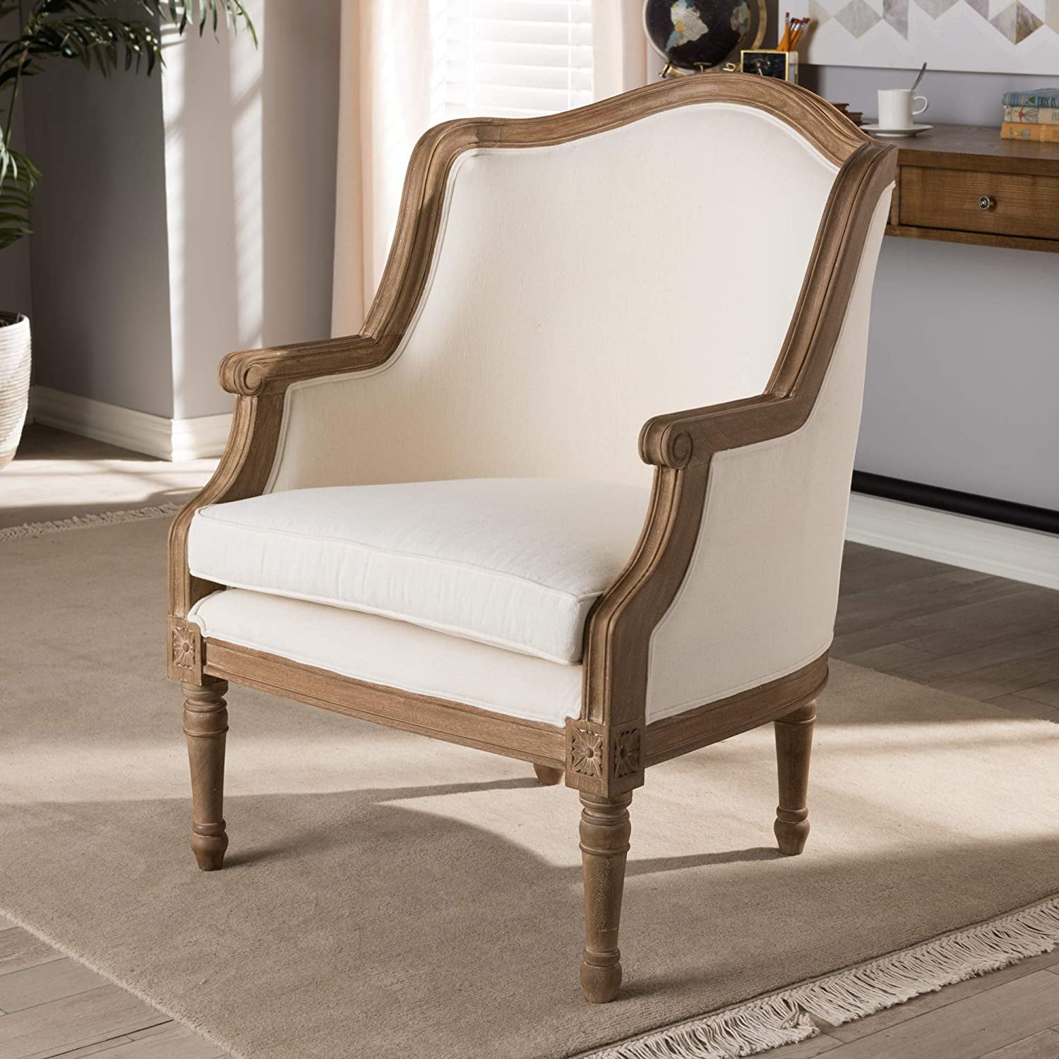 Baxton studio charlemagne traditional french accent chair clearance