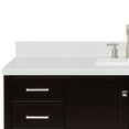 thumbnail image 6 of ARIEL Cambridge 61 Inch Espresso Bathroom Vanity with Single Sink, Solid Wood, White Quartz Countertop, 1.5-Inch Edge, Rectangular Undermount Sink, 2 Soft Closing Doors, 9 Drawers, 6 of 8
