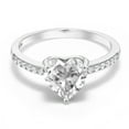 thumbnail image 2 of Gem Stone King 925 Sterling Silver White Topaz Engagement Ring for Women (2.14 Cttw, Heart Shape 8MM, Gemstone Birthstone, Available in Size 5, 6, 7, 8, 9), 2 of 5