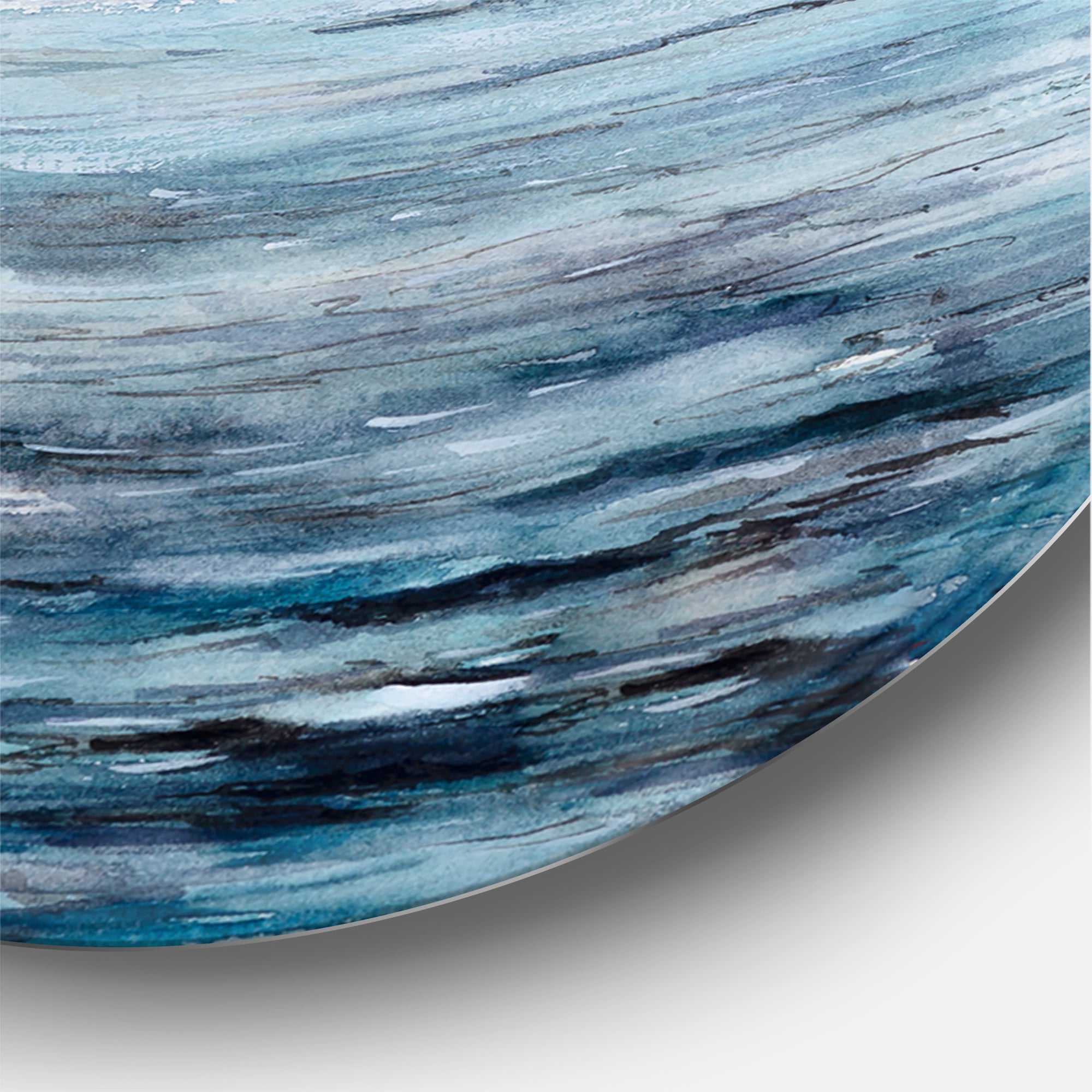Designart 'Boat Returning In Storm Over Venice In Italy' Nautical & Coastal Circle Metal Wall Art 29x29 - Disc of 29
