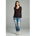 thumbnail image 4 of Emmalise Womens Junior and Plus Size Basic Scoop Neck Tshirt Long Sleeve Tee, 4 of 4