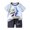 Sky Blue, variant on Nwiuh Premium Cotton Toddler Boy Short Sleeve T-Shirt & Shorts Set Summer Outfits Clothes Beige for Size 5-6 Years