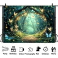 thumbnail image 4 of 5 x 3 ft Enchanted Forest Backdrop Spring Fairytale Forest Flower Wonderland Background, Glitter Butterfly Princess Magic Theme Banner Portraits Photo Props Party Decor, 4 of 6