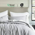 thumbnail image 6 of EVERGRACE Tencel Lyocell Cooling Duvet Cover Set King Size 3 Piece, 100% Natural Eucalyptus Lyocell Fiber from Austria, Luxury Silky Soft Comforter Cover with 2 Shams, Light Gray, 92"x108", 6 of 8