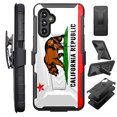 thumbnail image 1 of Compatible with Samsung Galaxy A14 5G; Hybrid Luxguard Holster Phone Case Cover (California Flag), 1 of 3