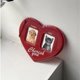 thumbnail image 1 of Llavero con foto de identificación de pareja de 2 pulgadas con forma de corazón doble rojo, 13 x 11 cm, 1 of 1