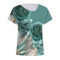 thumbnail image 1 of Gibobby Blusa Sexy Cuello en V Camiseta manga corta con estampado flores y cuello inclinado suelto para mujer a la moda verano(G,CH), 1 of 4