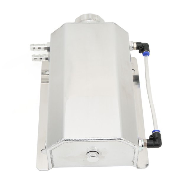 Botella de aluminio para desbordamiento de refrigerante, plateada, 2 l, universal, de aluminio, para radiador de automóvil, tanque de desbordamiento de refrigerante, diseño personalizado