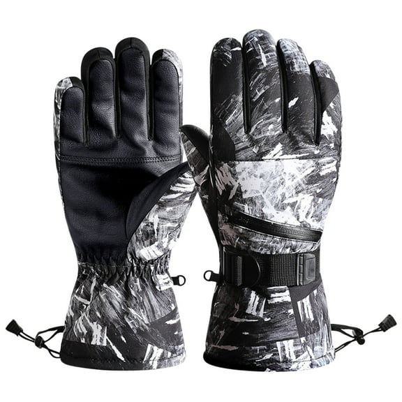 Yanyanz Gloves Mittens, Winter Warm Ski Gloves Snowboarding Water-proof Touchscreen Gloves with Zipper Pocket for Men Women, Gloves Black XL