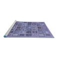 thumbnail image 2 of Ahgly Company Machine Washable Indoor Round Abstract Blue Modern Area Rugs, 8' Round, 2 of 4